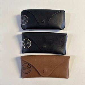Lot of 3 Ray Ban Sunglasses Case Only Brown Black